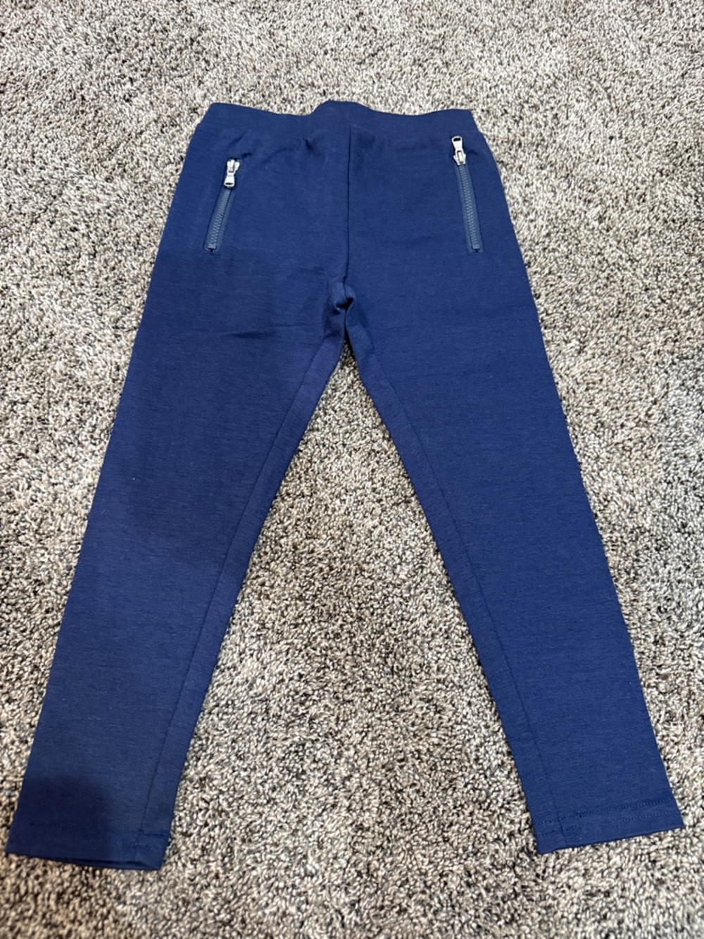 Polo by Ralph Lauren Navy Blue Kids Stretch Knit Leggings with Zip Pockets